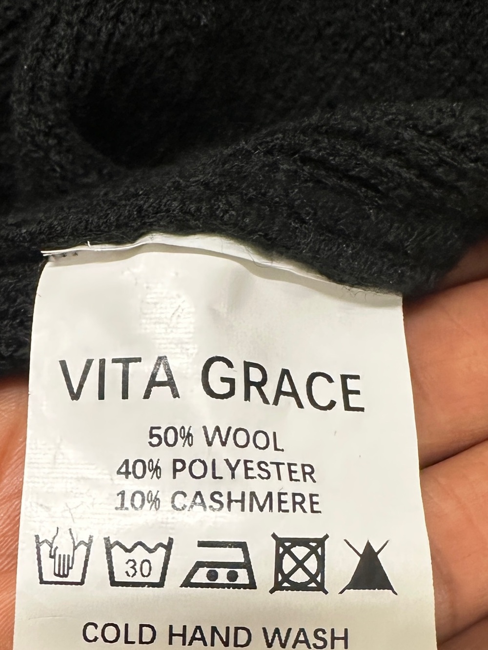 Vita Grace Molly Pearl Trim Black Cardigan Romantic Whimsigoth Old Money - Picture 12 of 12